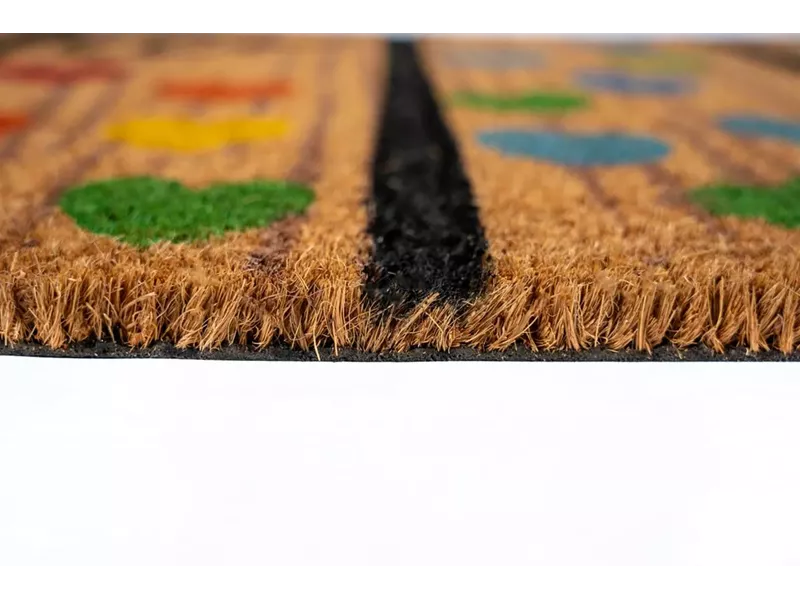 Sdim Πατάκι Εισόδου από Κοκοφοίνικα με Αντιολισθητικό Υπόστρωμα Ruco Style 007 Hello Hearts 45x75εκ.