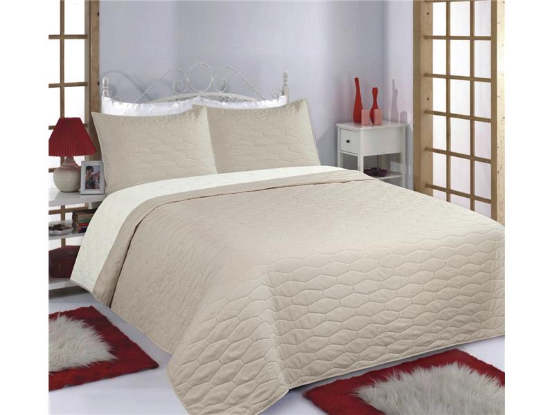 ΚΟΥΒΕΡΛΙ σετ (170cm x 220cm + 1 x 50cm x 70cm) RUBY beige/ivory