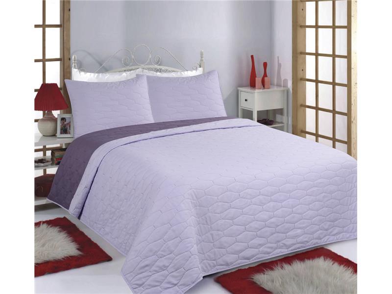 ΚΟΥΒΕΡΛΙ σετ (220cm x 240cm + 2 x 50cm x 70cm) RUBY lila/purple