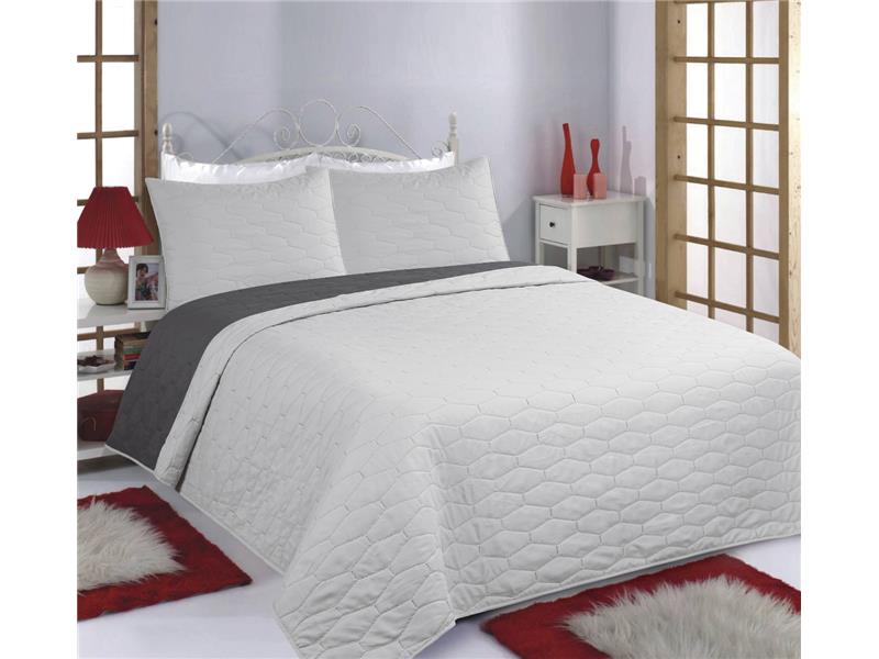 ΚΟΥΒΕΡΛΙ σετ (240cm x 260cm + 2 x 50cm x 70cm) RUBY grey/anthracite