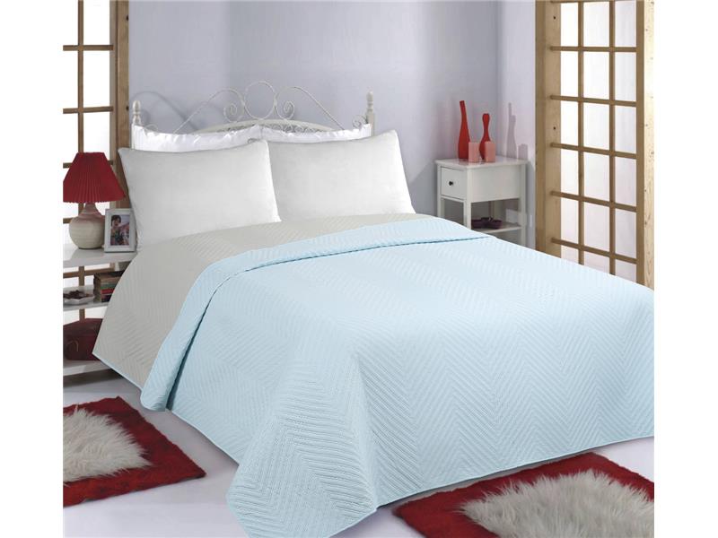 ΚΟΥΒΕΡΛΙ σετ (220cm x 240cm) BONES sky blue/ grey