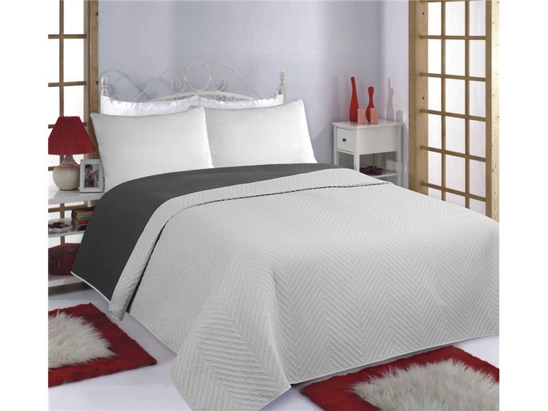 ΚΟΥΒΕΡΛΙ σετ (240cm x 260cm) BONES grey/anthracite