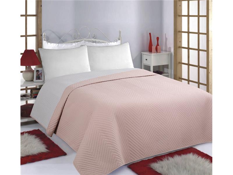 ΚΟΥΒΕΡΛΙ σετ (240cm x 260cm) BONES pink/grey