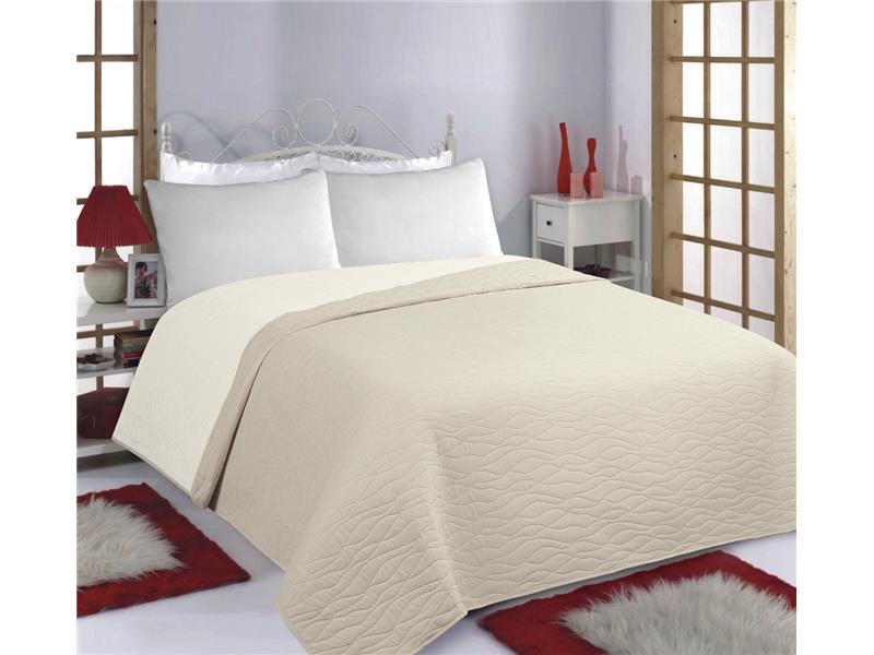ΚΟΥΒΕΡΛΙ σετ (240cm x 260cm) WAVES beige/ivory