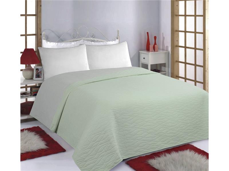 ΚΟΥΒΕΡΛΙ σετ (240cm x 260cm) WAVES mint/grey