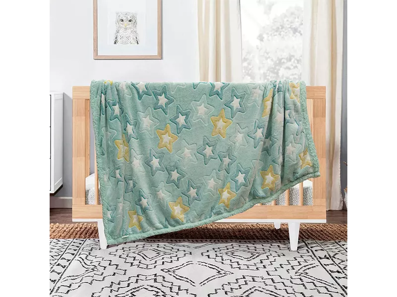 LINO ΚΟΥΒΕΡΤΑ FLEECE SHERPA ΦΩΣΦΟΡΙΖΕ STER MINT 110X150