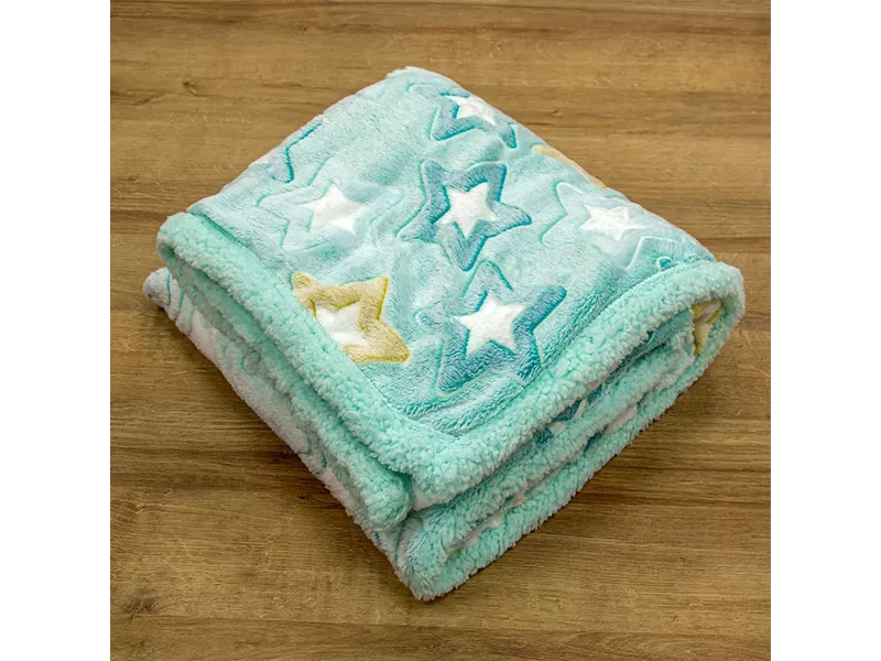 LINO ΚΟΥΒΕΡΤΑ FLEECE SHERPA ΦΩΣΦΟΡΙΖΕ STER MINT 160X220