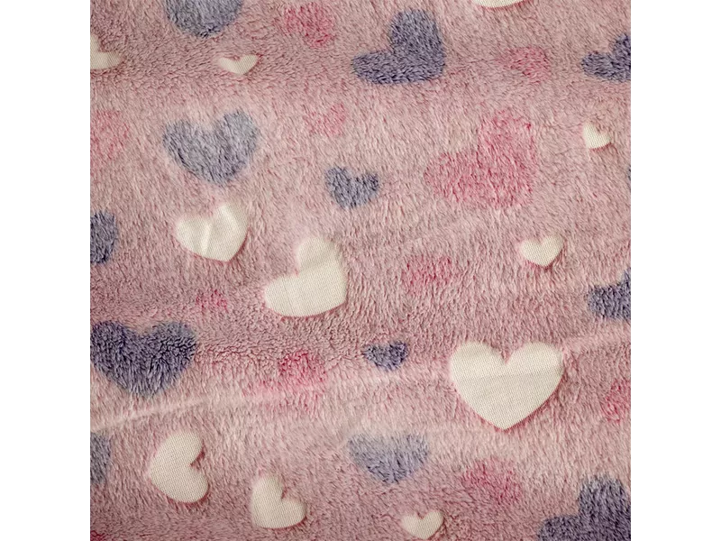 LINO ΚΟΥΒΕΡΤΑ FLEECE SHERPA ΦΩΣΦΟΡΙΖΕ HERZ PINK 160X220