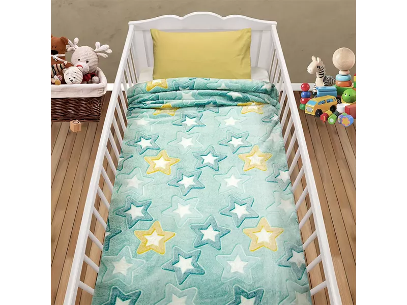 LINO ΚΟΥΒΕΡΤΑ FLEECE ΦΩΣΦΟΡΙΖΕ STER MINT 110X150