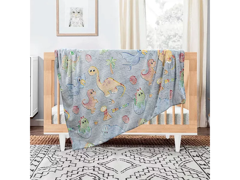 LINO ΚΟΥΒΕΡΤΑ FLEECE ΦΩΣΦΟΡΙΖΕ VOLCANO GREY-CIEL 110X150