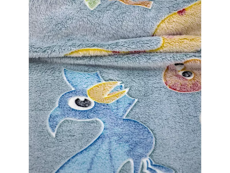 LINO ΚΟΥΒΕΡΤΑ FLEECE ΦΩΣΦΟΡΙΖΕ VOLCANO GREY-CIEL 110X150