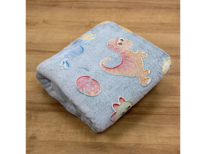 LINO ΚΟΥΒΕΡΤΑ FLEECE ΦΩΣΦΟΡΙΖΕ VOLCANO GREY-CIEL 160X220