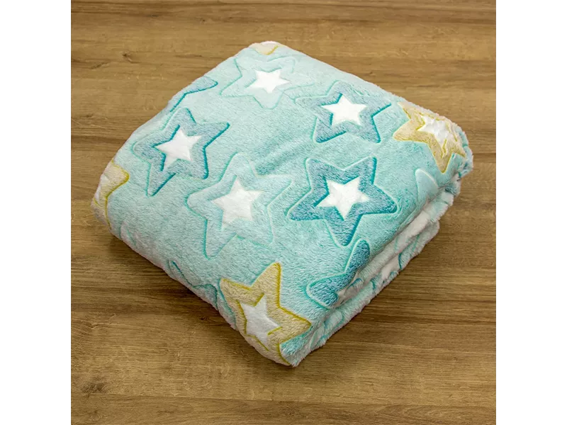 LINO ΚΟΥΒΕΡΤΑ FLEECE ΦΩΣΦΟΡΙΖΕ STER MINT 160X220