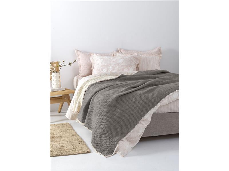 Κουβέρτα πικέ Palamaiki Mous Grey