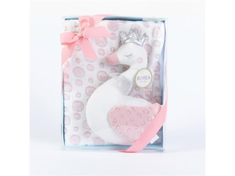 Κουβέρτα Αγκαλιάς Σετ Κύκνος σε Κουτί