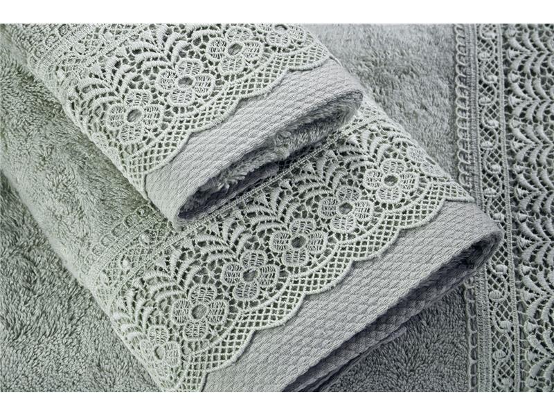 Σετ Πετσέτες 3 τεμαχίων Down Town με δαντέλα Aqua