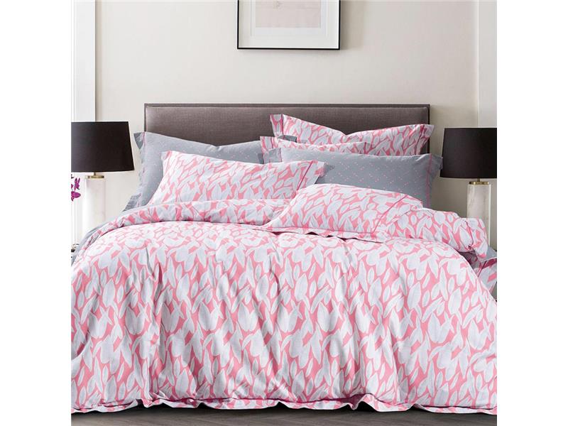 Παπλωματοθήκη Εμπριμέ Σετ Elegant Leaves Υπέρδιπλη