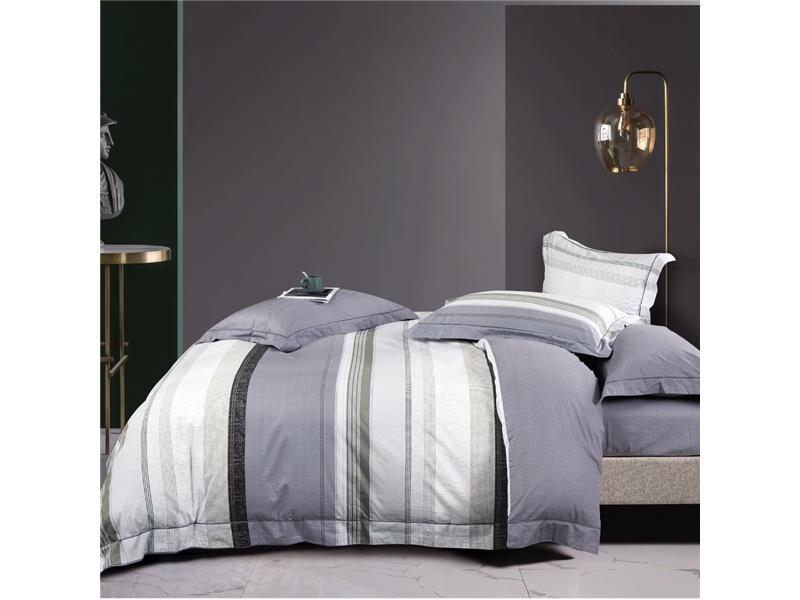 Παπλωματοθήκη Εμπριμέ Σετ Linen Υπέρδιπλη