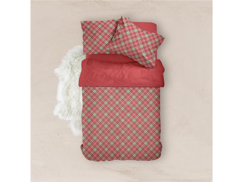 Παπλωματοθήκη Εμπριμέ Σετ Καρώ Υπέρδιπλη