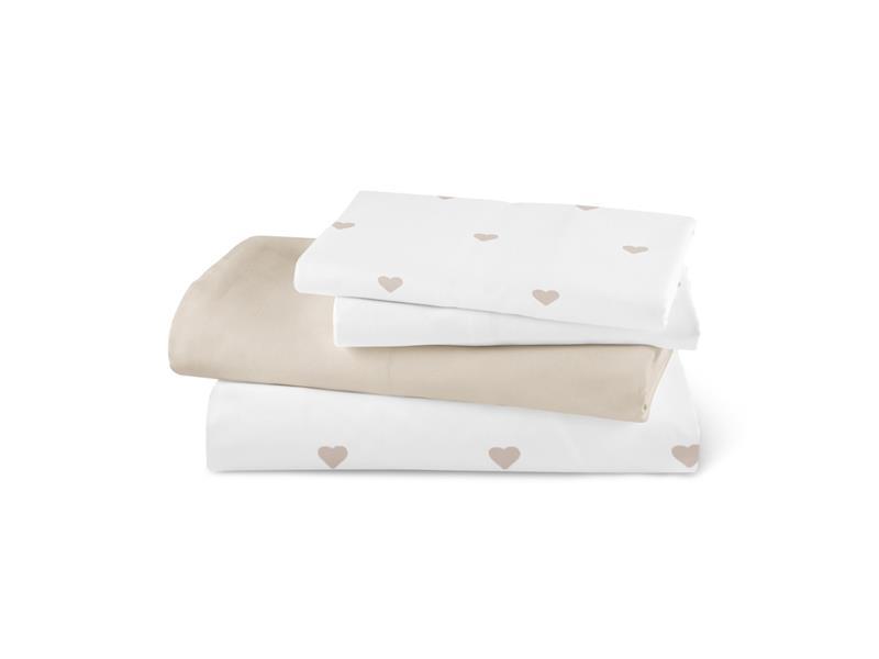 Σεντόνια Εμπριμέ Σετ Hearts Υπέρδιπλα Με Λάστιχο