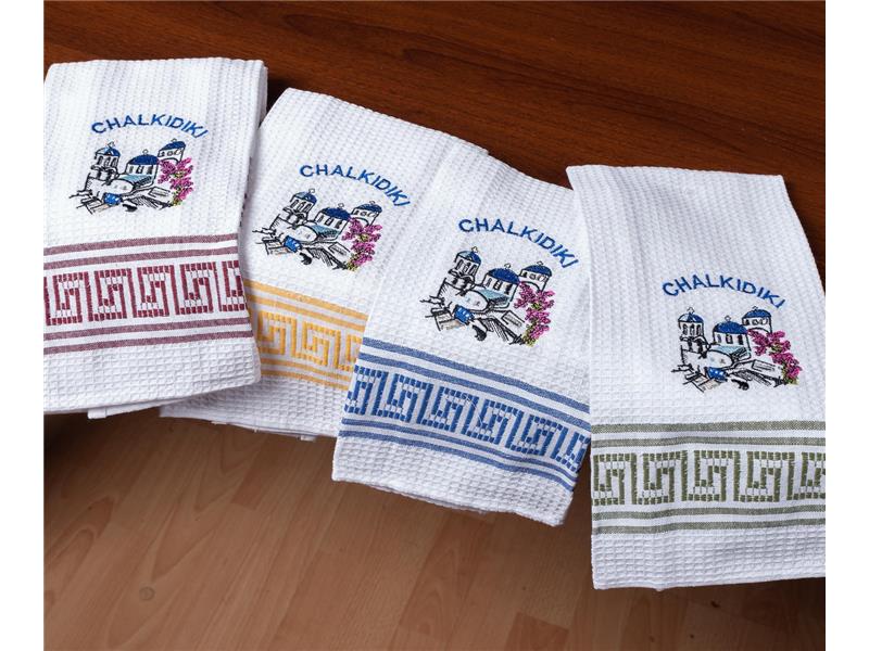 Σετ 12 τεμαχίων ποτηρόπανα (45cm x 65cm) εκκλησία CHALKIDIKI