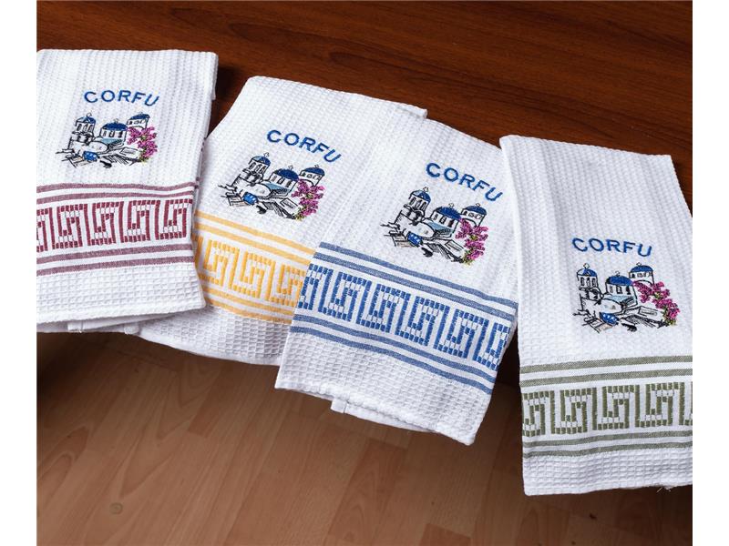 Σετ 12 τεμαχίων ποτηρόπανα (45cm x 65cm) εκκλησία CORFU