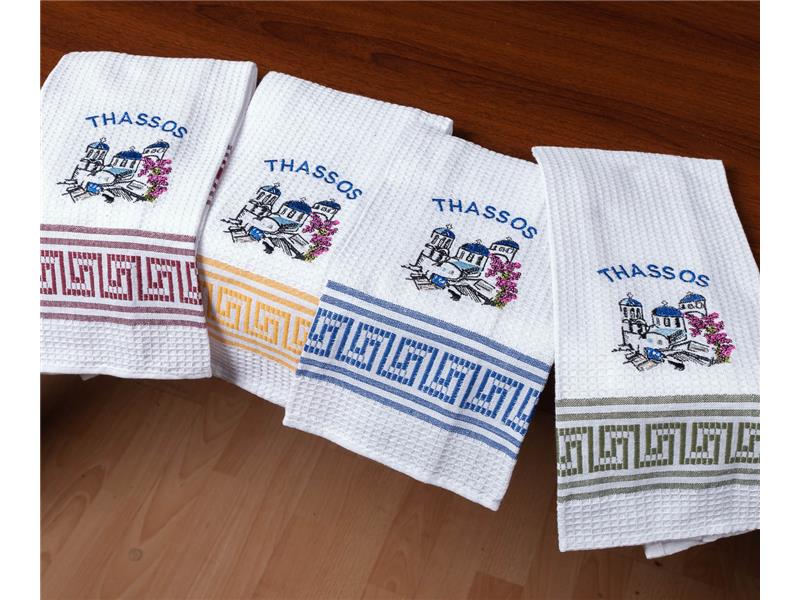 Σετ 12 τεμαχίων ποτηρόπανα (45cm x 65cm) εκκλησία THASSOS