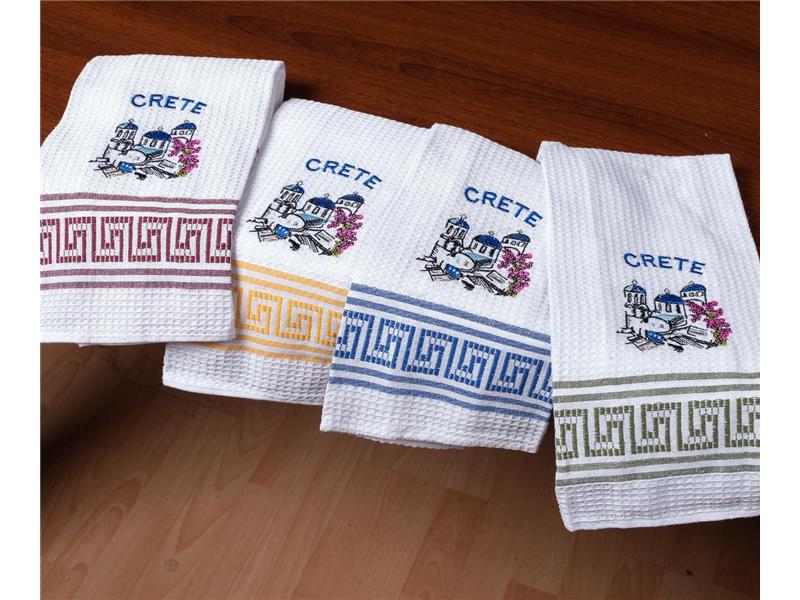 Σετ 12 τεμαχίων ποτηρόπανα (45cm x 65cm) εκκλησία CRETE
