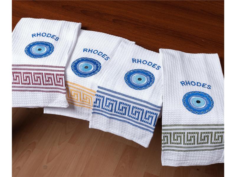 Σετ 12 τεμαχίων ποτηρόπανα (45cm x 65cm) μάτι RHODES