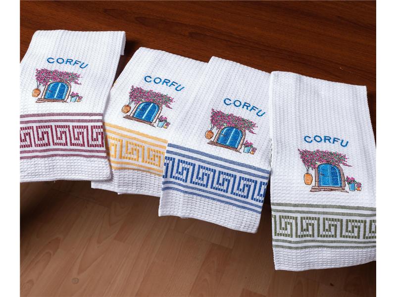 Σετ 12 τεμαχίων ποτηρόπανα (45cm x 65cm) πόρτα CORFU
