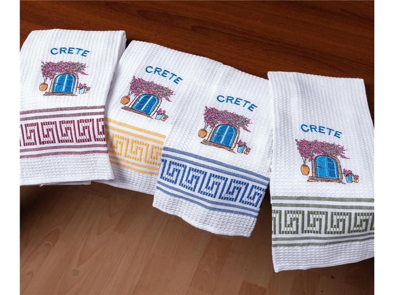 Σετ 12 τεμαχίων ποτηρόπανα (45cm x 65cm) πόρτα CRETE