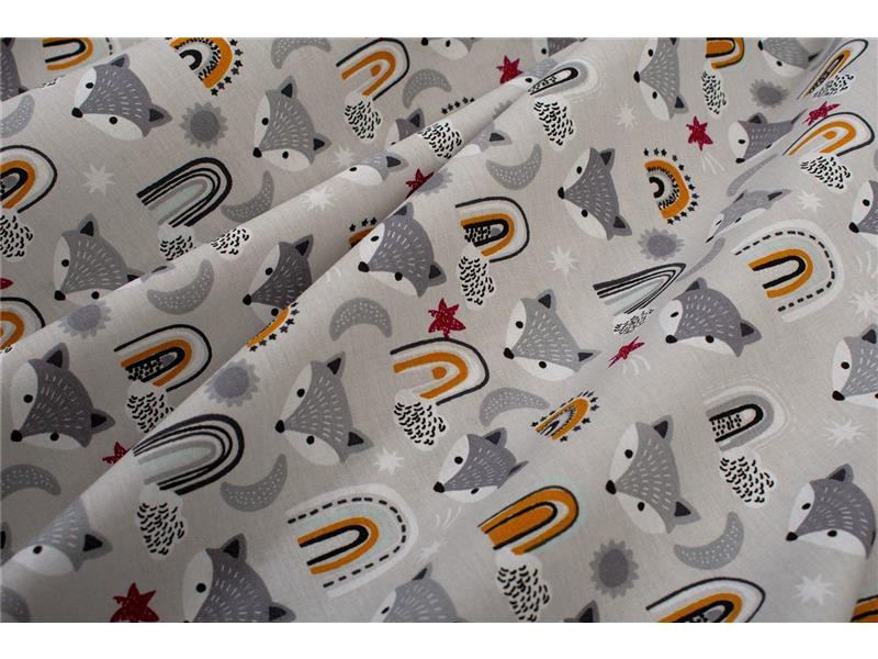Σεντονάκι Λίκνου bebe Fox 527 80X110 Grey 100% Cotton