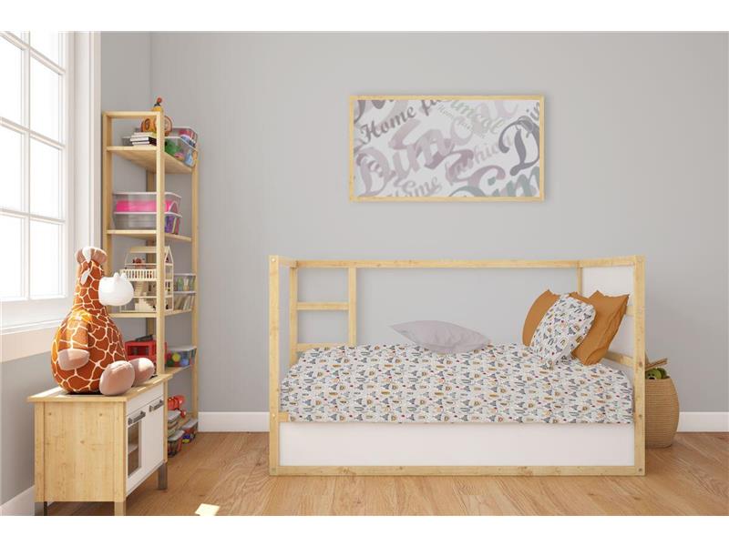 Σεντόνια Εμπριμέ Σετ 3 τεμ bebe Fox 527 120X160 Grey 100% Cotton