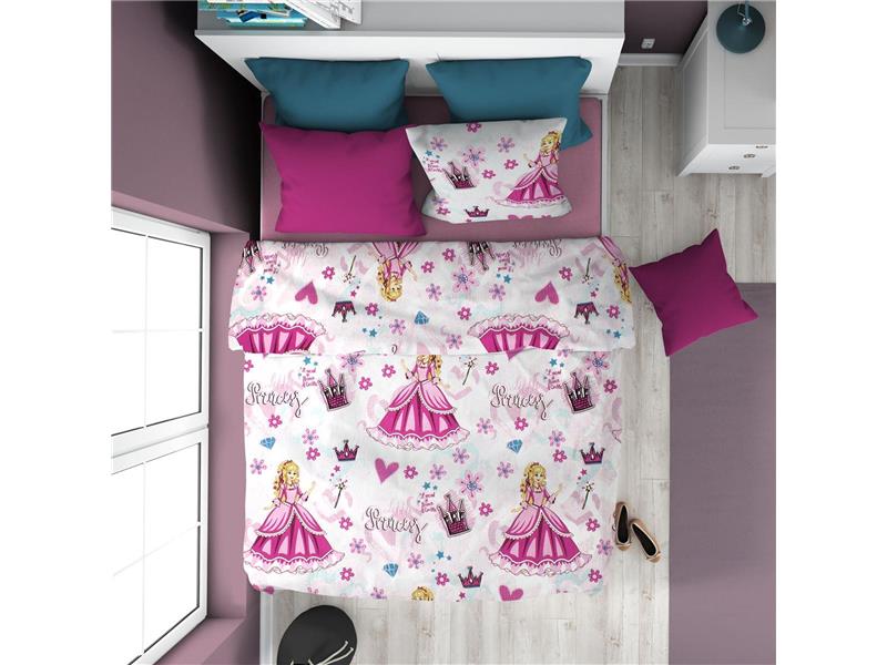 ΠΑΠΛΩΜΑ ΕΜΠΡΙΜΕ kids Princess 390 160X240 Pink 70/30 Cott/Pol