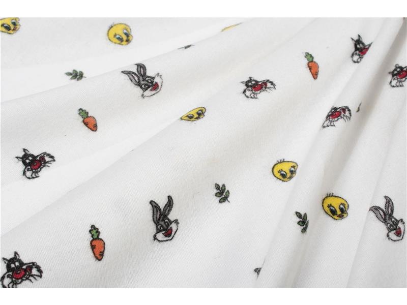Σεντονάκι Λίκνου bebe Looney Tunes 38 80X110 White 100% Cotton Flannel