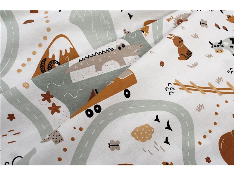 Σεντονάκι Λίκνου bebe Countryside 580 80X110 White-Mint 100% Cotton