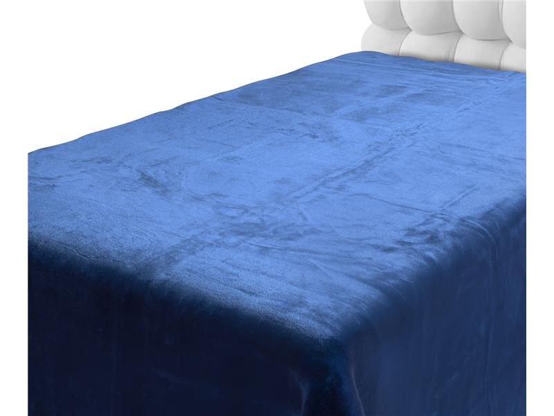 Βελουτέ κουβέρτες (220cm x 240cm) μπλέ