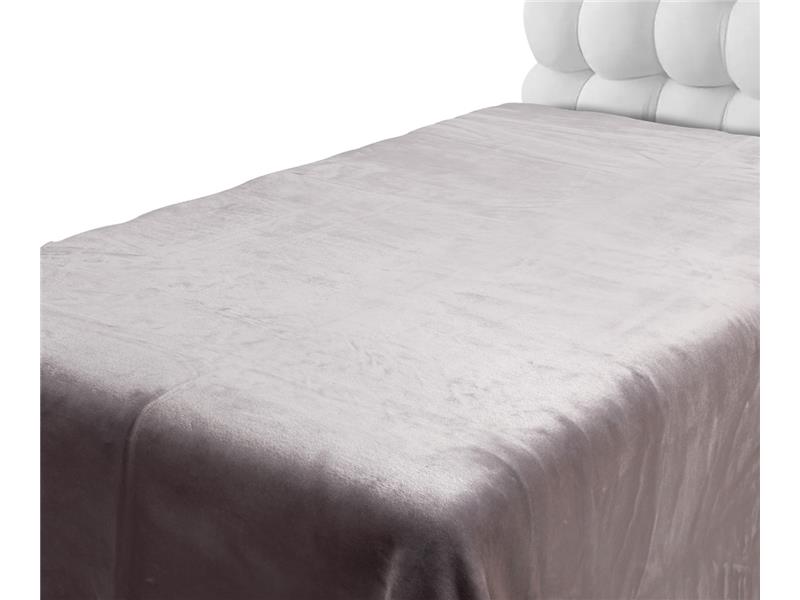 Βελουτέ κουβέρτες (220cm x 240cm) ανοιχτό γκρί