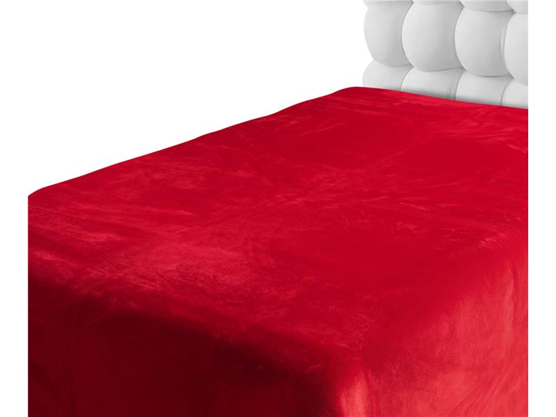 Βελουτέ κουβέρτες (220cm x 240cm) κόκκινο