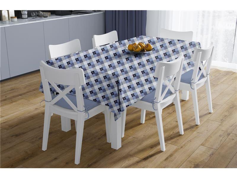 Καρέ Αλέκιαστο Checkered 468 90X90 Blue 70/30 Cott/Pol