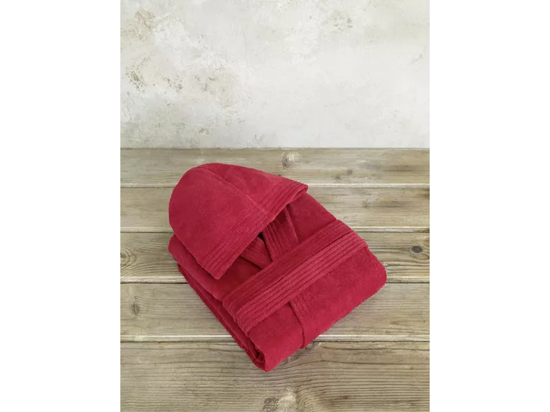 Μπουρνούζι με κουκούλα Zen - Happy Red