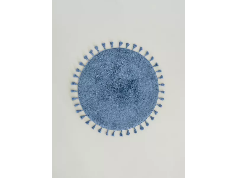 Στρογγυλό Πατάκι Μπάνιου Fuzzy - Denim Blue