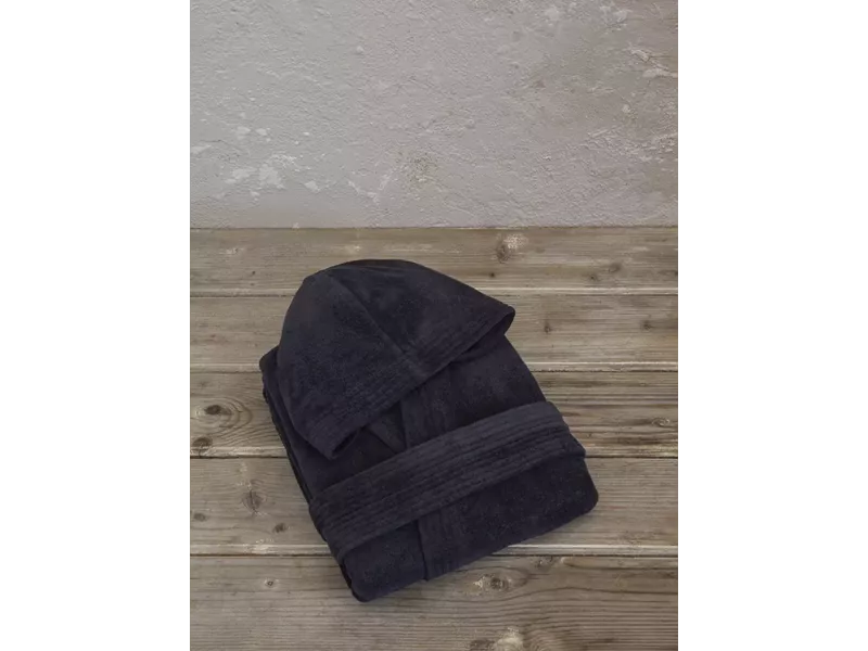 Μπουρνούζι με κουκούλα Zen - Total Black