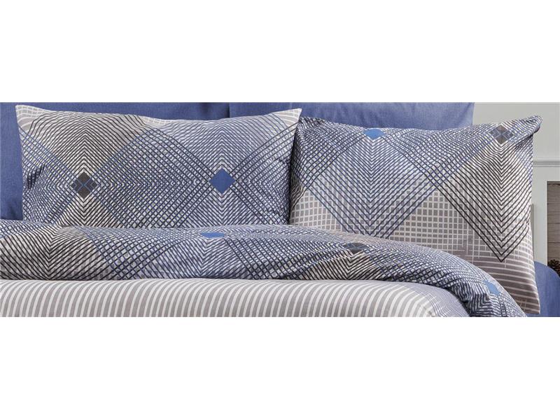 Μαξιλαροθήκη Εμπριμέ Καλλιρόη 604 50X70 Grey-Blue 70/30 Cott/Pol