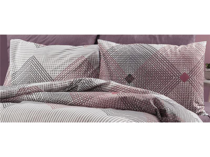 Μαξιλαροθήκη Εμπριμέ Καλλιρόη 606 50X70 Grey-Burgundy 70/30 Cott/Pol