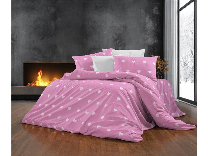 Πάπλωμα Εμπριμέ Αίσθησις 608 160X240 Pink 70/30 Cott/Pol