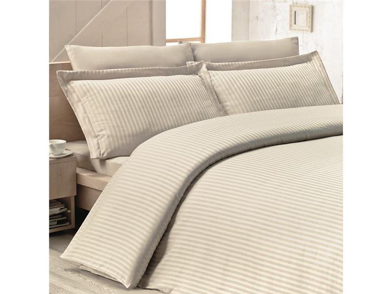 ΝΕΧΤ 3194 ΣΕΤ ΘΗΚΗ 100%CΟΤ. SΑΤΙΝ SΤRΙΡΕ 235Χ250 3ΤΕΜ - Μπεζ