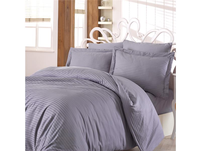 ΝΕΧΤ 3194 ΣΕΤ ΘΗΚΗ 100%CΟΤ. SΑΤΙΝ SΤRΙΡΕ 235Χ250 3ΤΕΜ - Γκρι