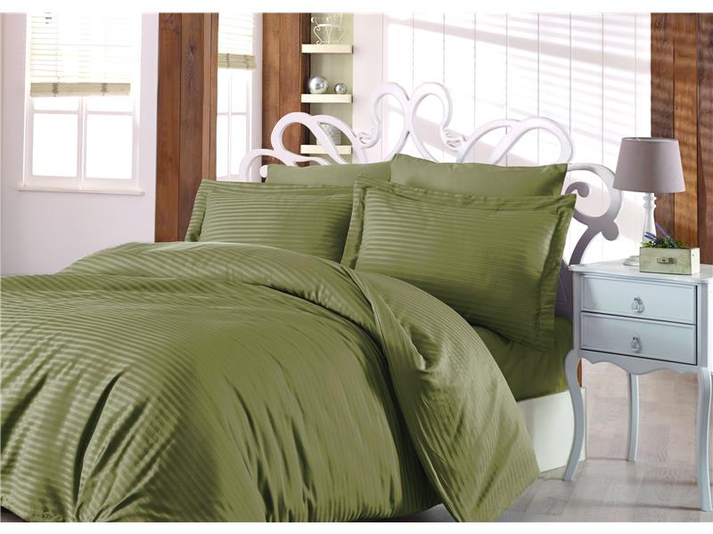 ΝΕΧΤ 3194 ΣΕΤ ΘΗΚΗ 100%CΟΤ. SΑΤΙΝ SΤRΙΡΕ 235Χ250 3ΤΕΜ - Olive