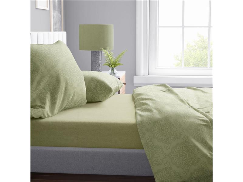 Σεντόνια Εμπριμέ Σετ 4 τεμ Άρτεμις 704 220X240 Light Olive 100% Cotton
